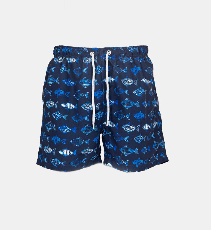 Men Aquarium Printed Swim Shorts