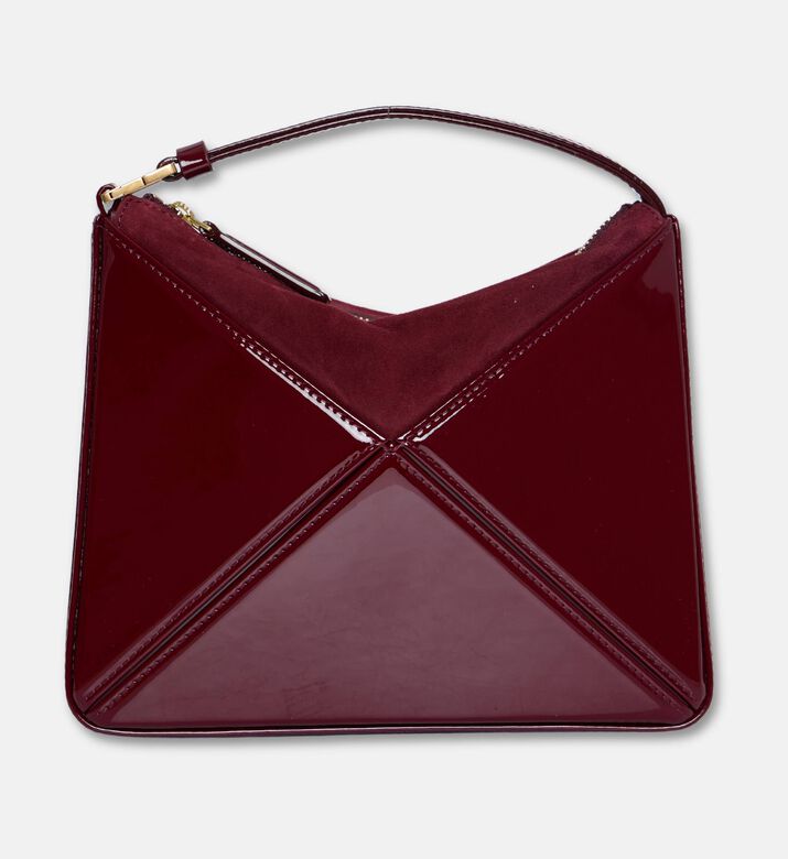Mlouye Flex Calf Leather Mini Hobo Bag, Burgundy, Packshot View