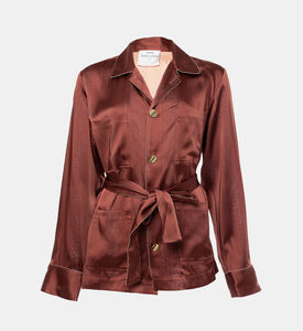 Satin Pinstriped Pajama Jacket