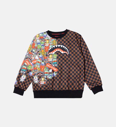 Sticker Bomb Print Crewneck Sweatshirt