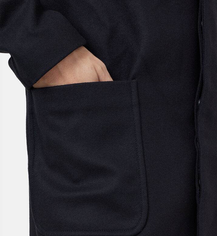 معطف بمزيج صوف سادة