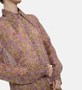 قميص طويل الأكمام بطبعة أزهار متعددة الألوان