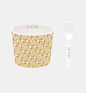 وعاء بوظة بتصميم أزهار