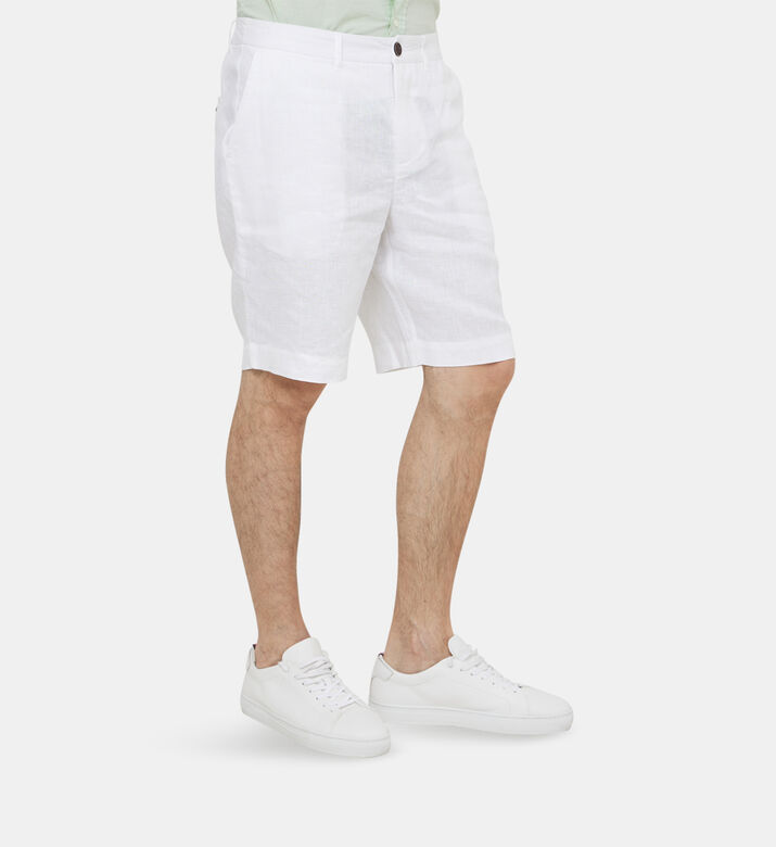 Linen High Waist Bermuda Shorts