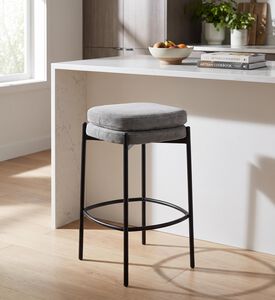 Home Deco and More Griffin Plywood Bar Stool, Grey, Packshot View