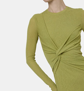 Rozal Gathered-detail Long Jersey Dress