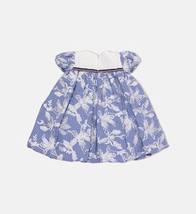 Floral-embroidered Flared Dress