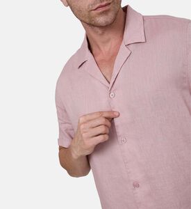 قميص قصير الأكمام كتان وقطن