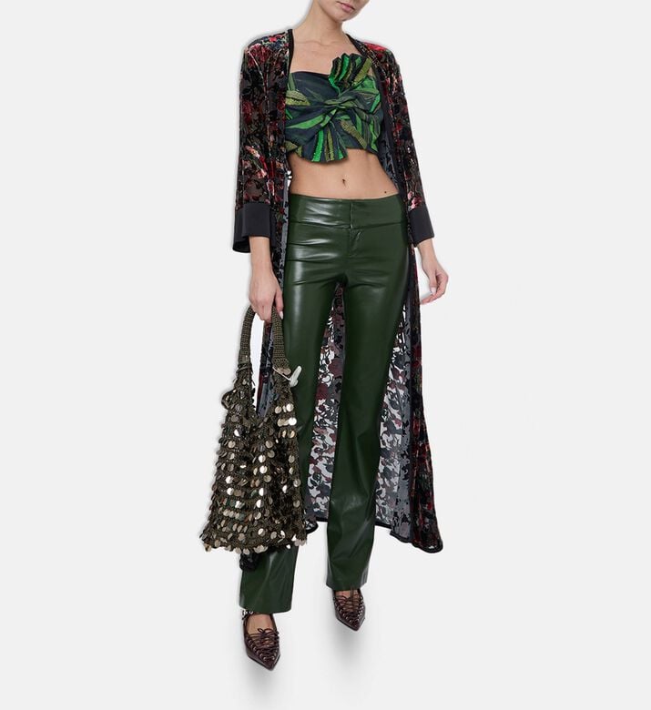 Farm Rio Coconut Tree Flow Crop Top, Model View