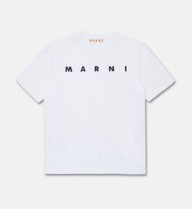 Marni Cotton Logo-print T-shirt, White, 8y, Packshot View