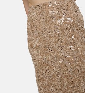 Edward Achour Paris Sequin-embellished Midi Skirt, Model View