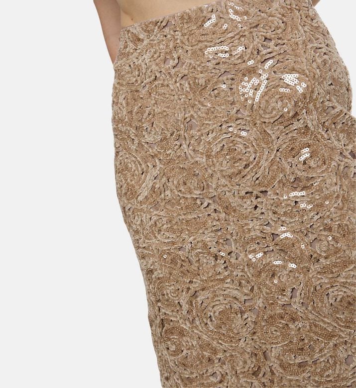 Edward Achour Paris Sequin-embellished Midi Skirt, Model View Edward Achour Paris Sequin-embellished Midi Skirt, Model View