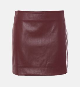 Mes Demoiselles Leather Regular-fit Mini Skirt, Red, 40, Packshot View