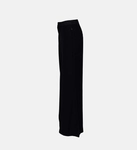 Crepe Wide Legs Logo Trousers