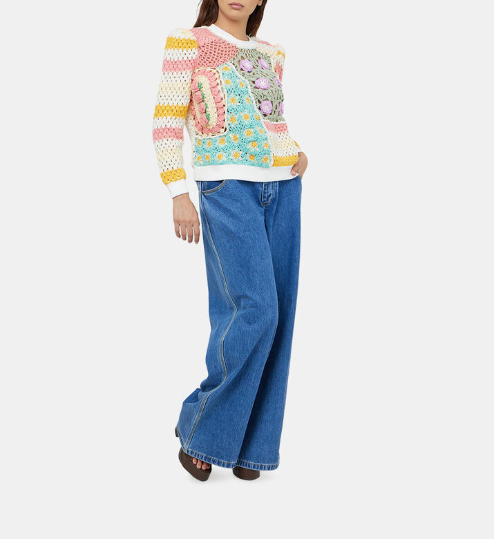Patchwork Maille Crochet Cardigan