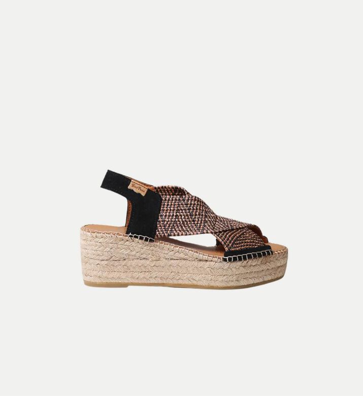 Masai Cotton Blend Raffia Striped Mid-wedge Espadrille