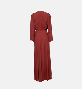 Marocain Crepe Crossover Maxi Dress
