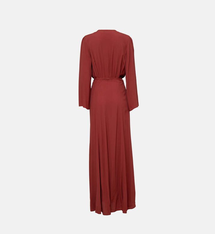 Marocain Crepe Crossover Maxi Dress
