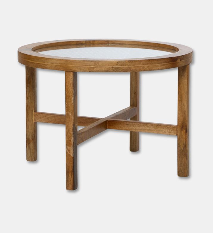 Home Deco and More Large Round-shape Table, Light-brown, 37-cm, Packshot View