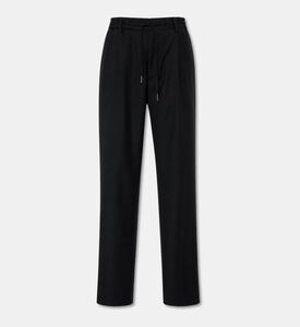 Tagliatore Wool Drawstring Trousers, Black, 56, Packshot View