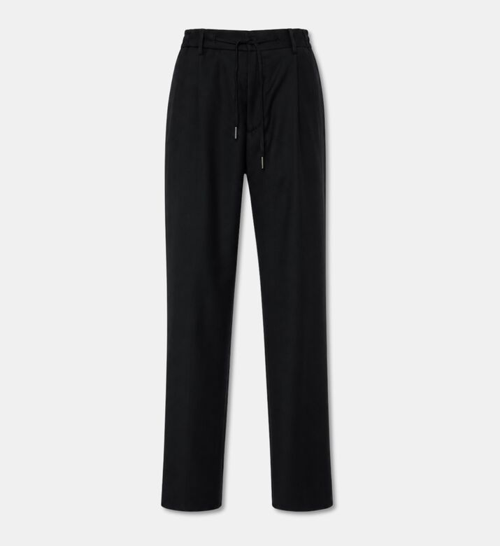 Tagliatore Wool Drawstring Trousers, Black, 56, Packshot View