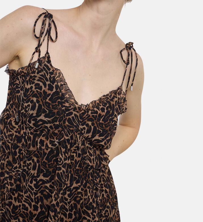 The Kooples Sheer Leopard-print Peplum Camisole, Model View