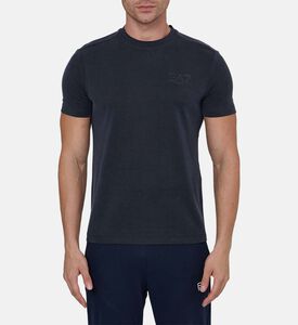 تيشيرت بياقة دائرية وبتطريز شعار