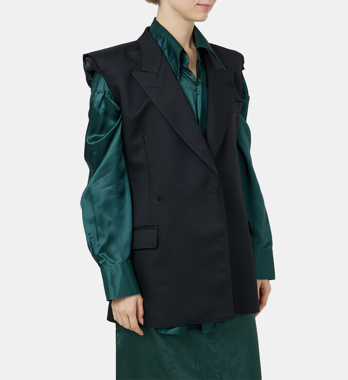 Gabardine Sleeveless Tailored Vest Gabardine Sleeveless Tailored Vest