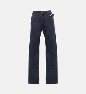 بنطال جينز ضيق بتفصيل وشاح