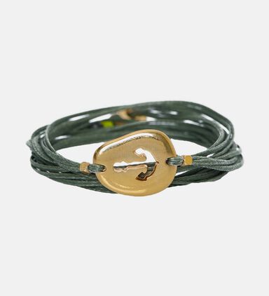 Kaki Multiple Tour Sea Anchor Medal Wrap Bracelet