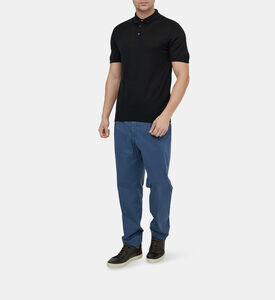 قميص بولو محبوك بأكمام قصيرة