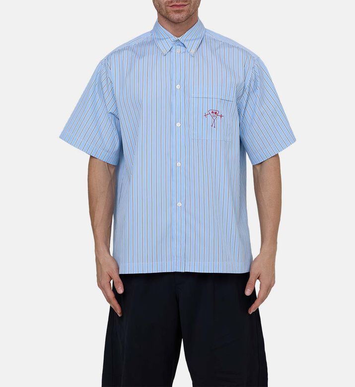 Cotton Striped Short-sleeve Shirt