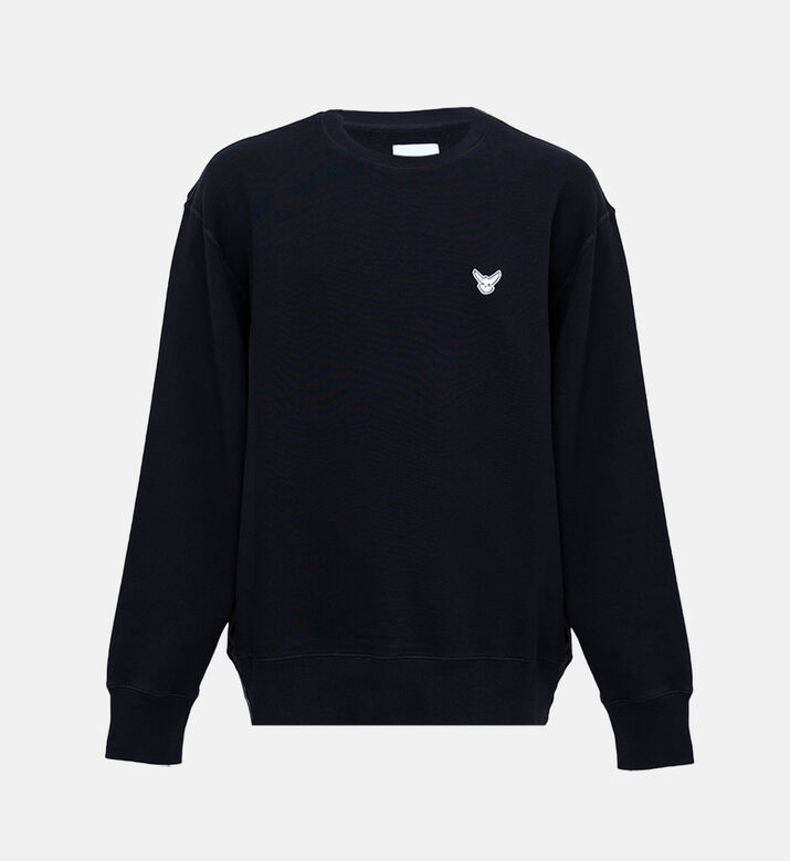 Cotton Bird-detail Crewneck Sweatshirt