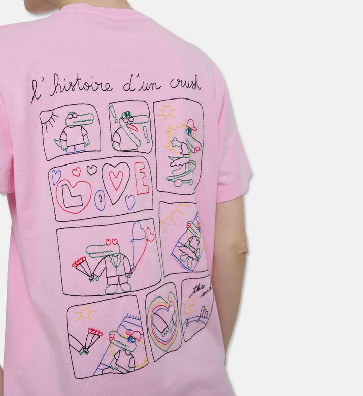 Maison Labiche Graphic Heart Motif T-shirt, Model View