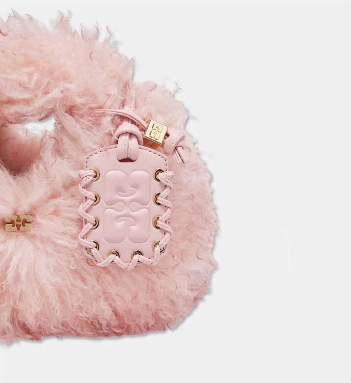 Ganni Hobo Fur Top Handle Mini Bag, Packshot View