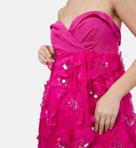 Flower-applique Maxi Gown