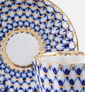 Cobalt Net Tulip Saucer Coffee Cup