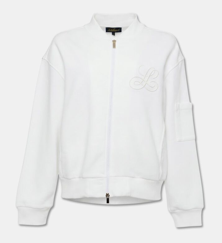 Luisa Spagnoli Zip-through Logo-embossed Sweatshirt, Packshot View