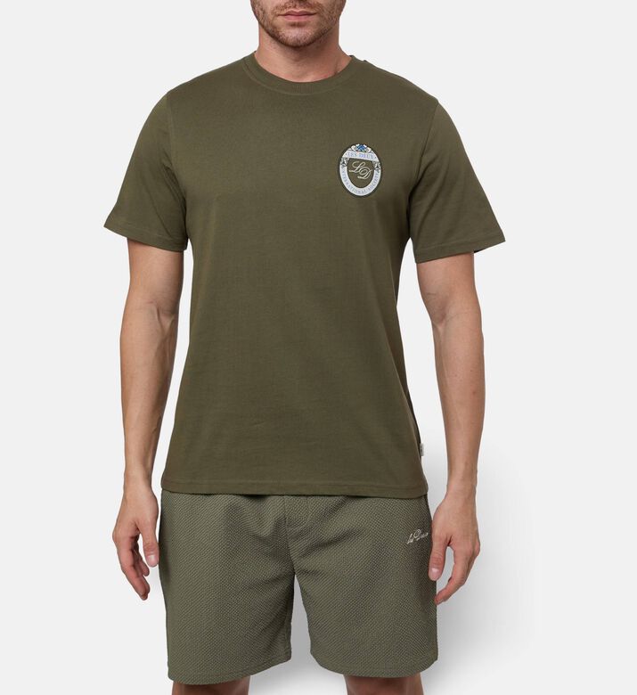 Les Deux Logo-embroidery Straight Hem T-shirt, Model View