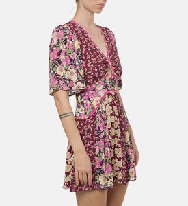 All-over Floral-print Wide Sleeve Dress