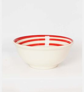 Easy Life Hand-painted Round Ceramic Bowl, Red, Packshot View