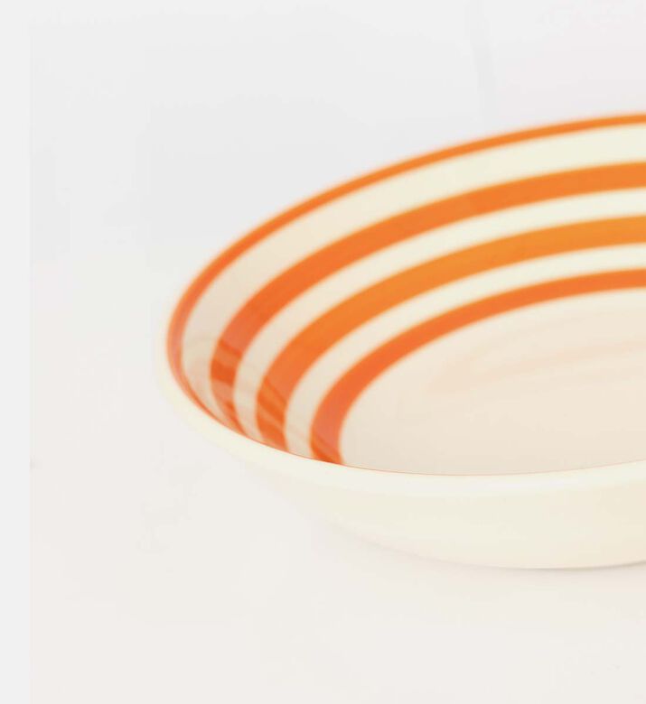 Easy Life Hand-painted Ceramic Soup Plate, Orange, Packshot View
