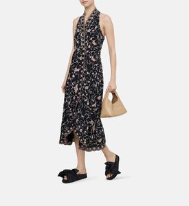 فستان لاسي متوسط الطول بطبعة أزهار