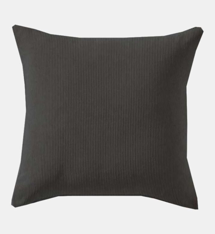 Deko and Co Cord Square Cushion, Grey, 40x40-cm, Packshot View