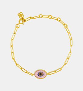 Ottoman Hands Chain Evil Eye Bracelet, Pink, Packshot View