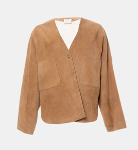 Suede Leather Long-sleeve Kimono