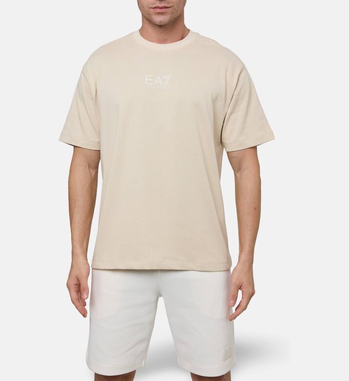 EA7 Cotton Regular-fit Crewneck T-shirt, Model View