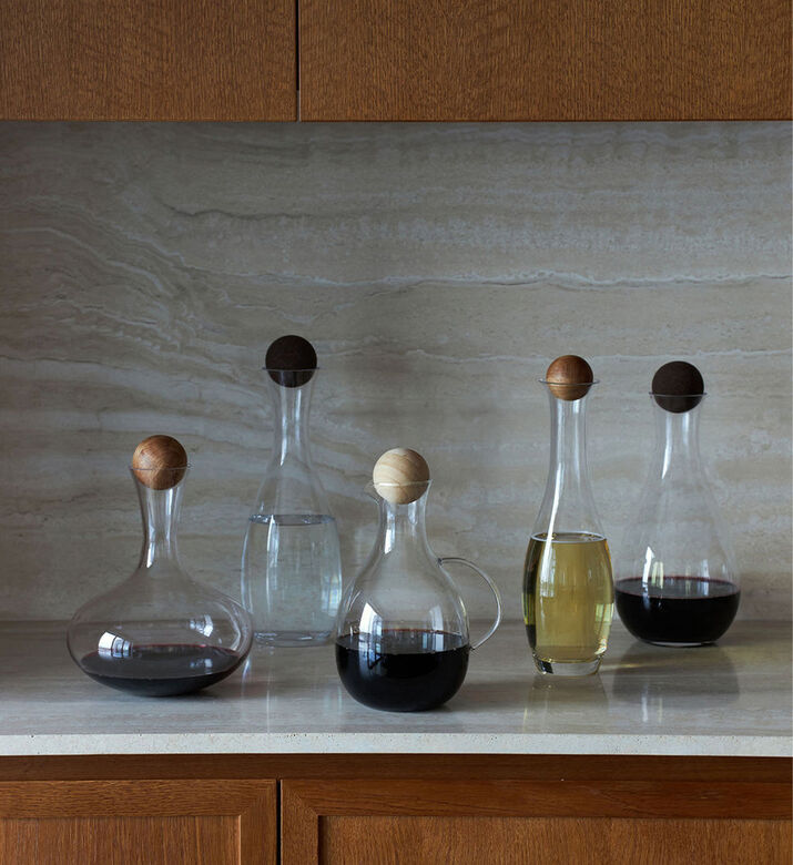 إبريق زجاجي ناتشور بسدادة من خشب البلوط