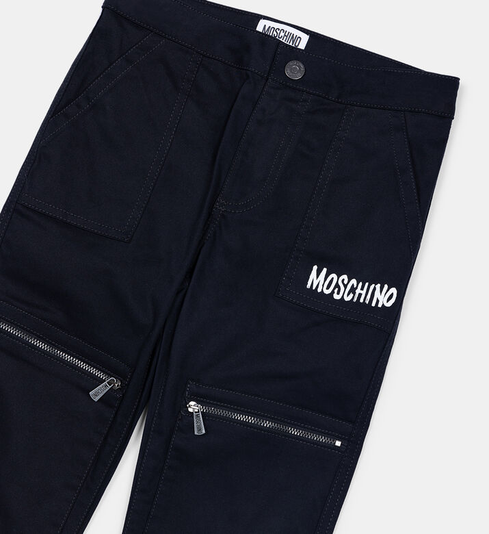 Stretch-cotton Logo Trousers