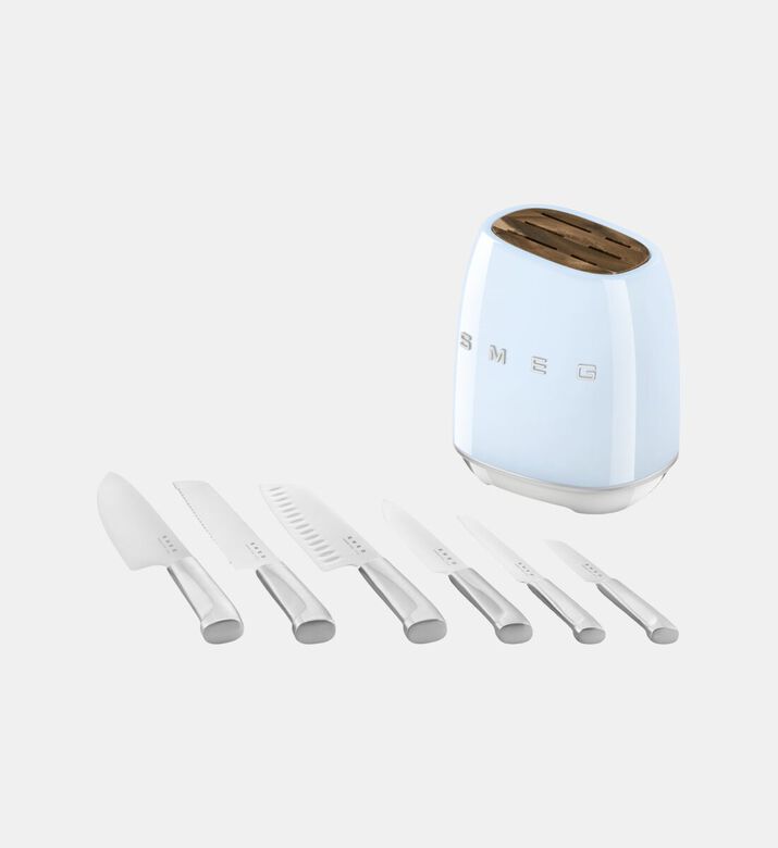 Smeg 6-piece Stainless Steel Knife Block Set, Packshot View